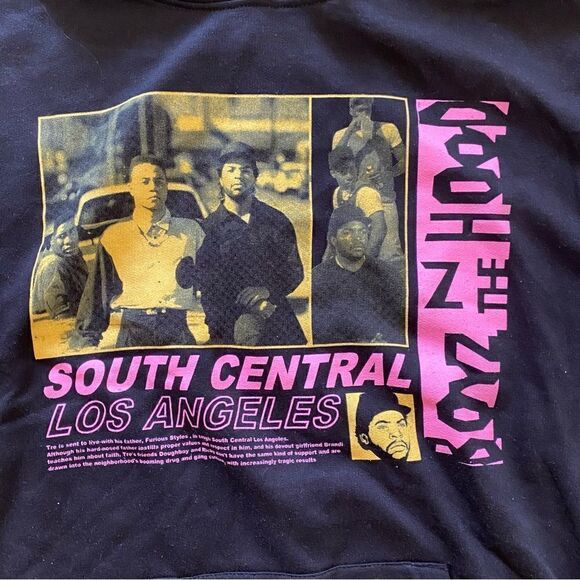 South Central LA Boyz In The Hood Graphic Black Hoodie Size M NWT - Picture 3 of 7